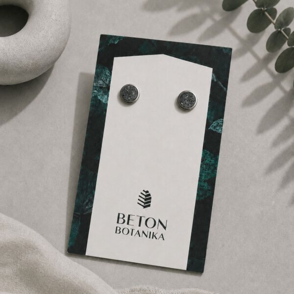 DOT FOR YOU – 6 mm antracit szürke beton bedugós fülbevaló