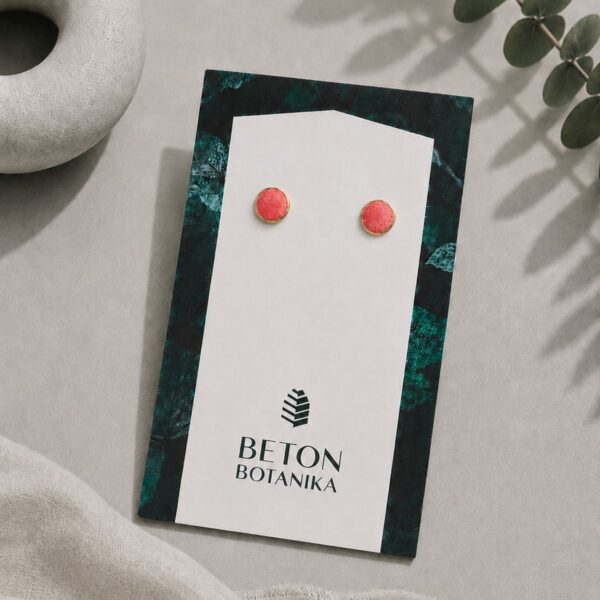 DOT FOR YOU –  6 mm korall piros beton bedugós fülbevaló